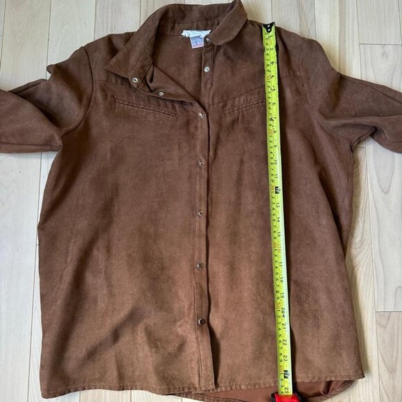 Softgrey by La Redoute Faux Suede Western Shirt – Brown Snap Button Top - Picture 6 of 8